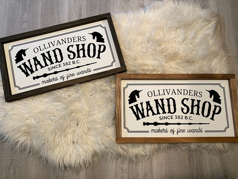 harry potter ollivanders wand shop sign 18x10 inches etsy