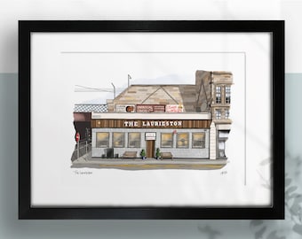 The Laurieston, Glasgow Pubs, A4 Colour Print, Optional Frame. Glasgow Gifts