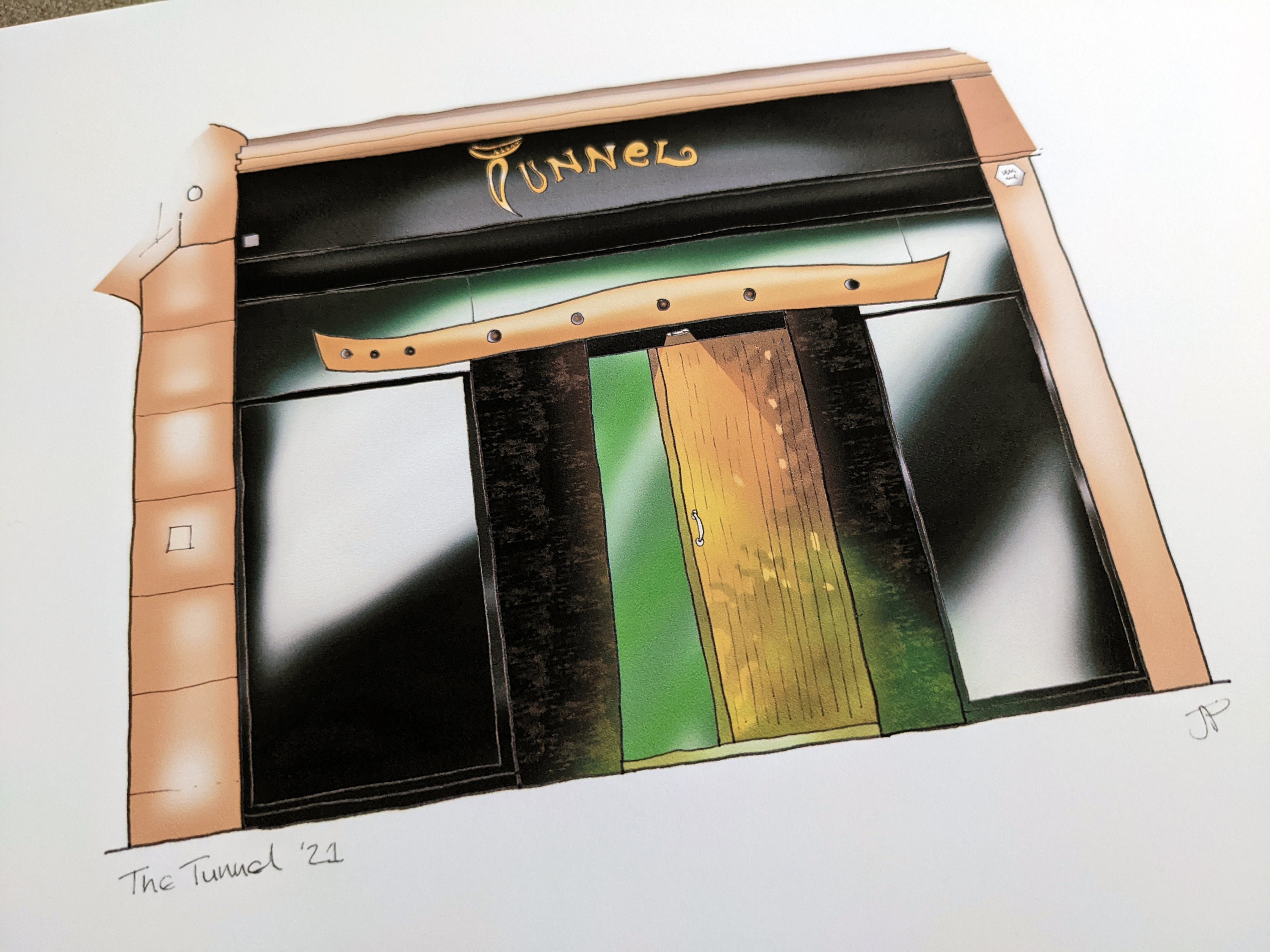 The Tunnel, Glasgow A4 Colour Print, Optional Frame