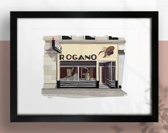 Rogano, Glasgow Restaurants, A4 Colour Print, Optional Frame. Glasgow Gifts