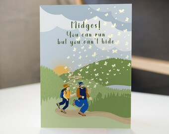 Midges, you can run but you can't hide! Funny Scottish Greetings Card