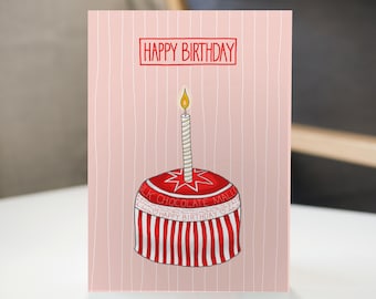 Teacake Happy Birthday Card - Handmade in Scotland