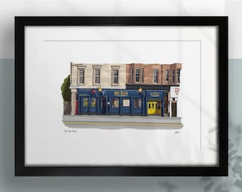 The Rum Shack, Glasgow Pubs, A4 Colour Print, Optional Frame. Glasgow Gifts