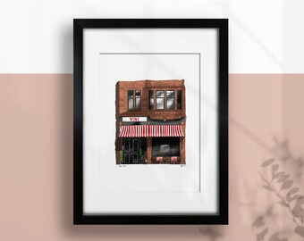 Bar Vini, Glasgow Restaurants, A4 Colour Print, Optional Frame. Glasgow Gifts