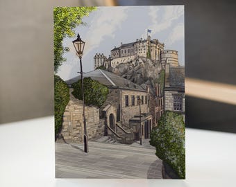 Vennel Steps Edinburgh - Scottish Greetings Card