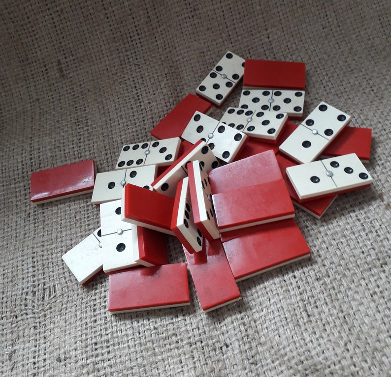 Vintage Dominoes Complete Boxed Set Spinner Dominoes Etsy