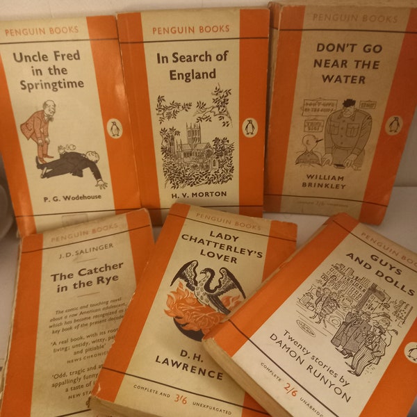 Vintage Penguin Books.Six Vintage Penguins