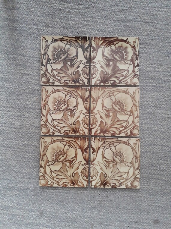 Set of Maw and Co Antique Tiles. Ceramic Antique Art Nouveau Etsy