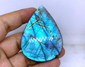 Fantastic Top Grade Quality 100% Natural Labradorite Pear Shape Cabochon Loose Gemstone For Making Jewelry 125 Ct. 64X46X5 mm L-62