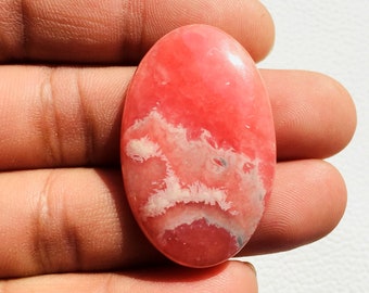 26 x 14 mm natural pink stone Rhodochrosite cabochon teardrop gemstone supply