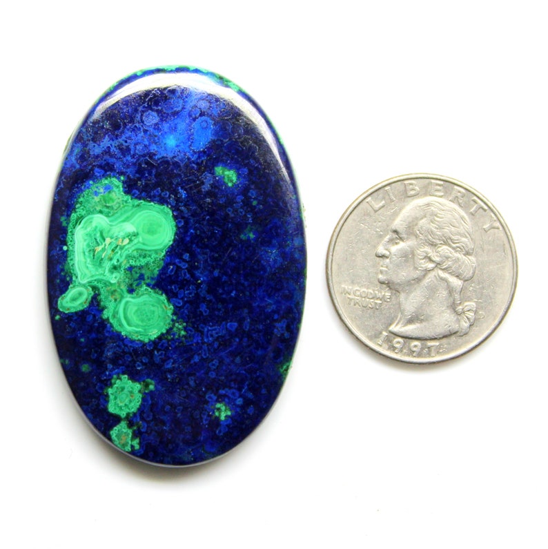 93 Ctr 100/% Natural WONDERFUL AZURITE MALACHITE Gemstone Rare Cabochon 50X32X5 Pear Shape Splendid Item smooth polished top quality gemstone