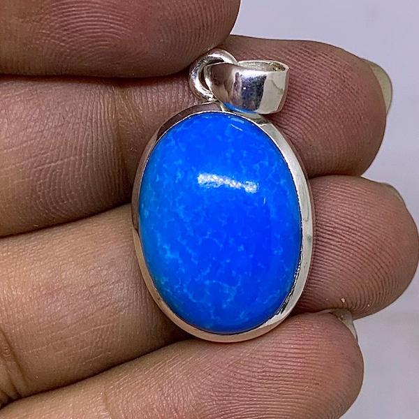 Immaculate Top Grade Quality 100% Natural Genuine Arizona Turquoise 925 Sterling Silver Pendant Handmade Jewelry