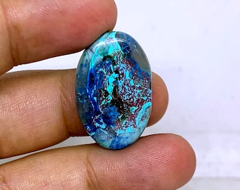 Wonderful Top Grade Quality 100% Natural Shattuckite Oval Shape Cabochon Loose Gemstone For Making Jewelry 20 Ct. 28X17X4 mm TSK-71