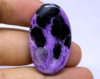 Fabulous Top Grade Quality 100% Natural Charoite Oval Shape Cabochon Loose Gemstone For Making Jewelry 34 Ct. 35X20X6 mm CH-41