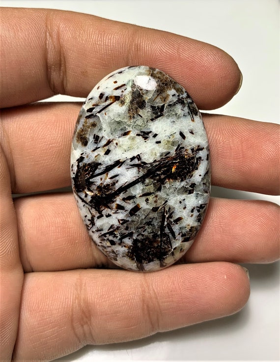Rare Astrophyllite Cabochon Top quality Handmade Russian Astrophyllite gold cabochon Petroglyph Rare gemstone 43x35x29mm natural stone