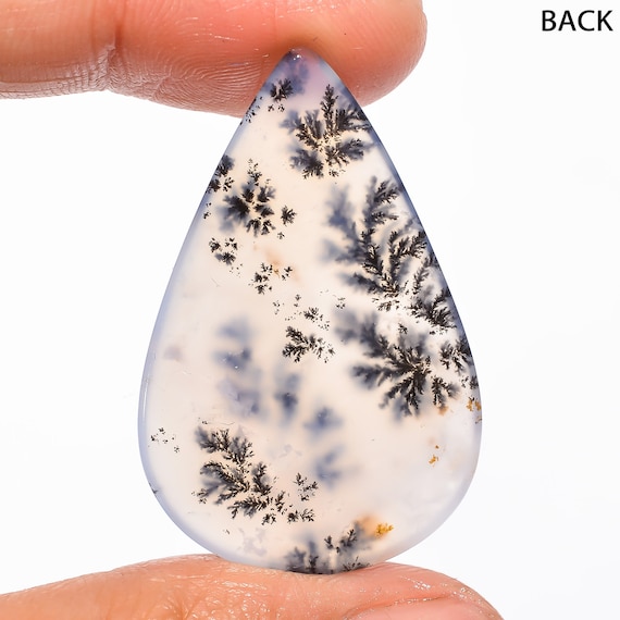 Top Quality 100% Natural Red Dendrite Moss Agate Pear Shape Cabochon Loose Gemstone For Making Jewelry 40.5 Ct 40X23X6 mm A-742
