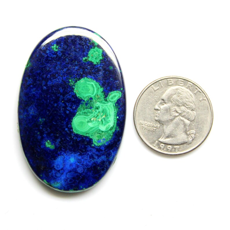93 Ctr 100/% Natural WONDERFUL AZURITE MALACHITE Gemstone Rare Cabochon 50X32X5 Pear Shape Splendid Item smooth polished top quality gemstone