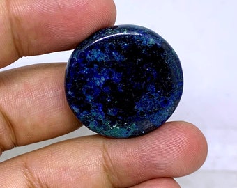 Wonderful Top Grade Quality 100% Natural Shattuckite Round Shape Cabochon Loose Gemstone For Making Jewelry 42 Ct. 28X28X4 mm TSK-64