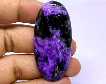 Fabulous Top Grade Quality 100% Natural Charoite Oval Shape Cabochon Loose Gemstone For Making Jewelry 69 Ct. 52X24X5 mm CH-04