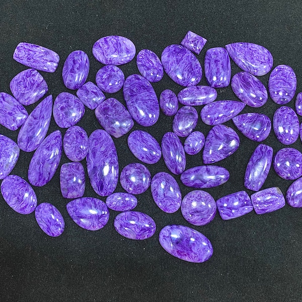 Gorgeous A One Quality 100% Natural Charoite Mix Shape Cabochon Loose Gemstone For Making Jewelry Mix Size Wholesale Lot