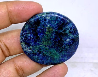 Wonderful Top Grade Quality 100% Natural Shattuckite Round Shape Cabochon Loose Gemstone For Making Jewelry 117 Ct. 43X43X5 mm TSK-62