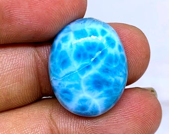 Qualité supérieure exclusive 100% naturel Larimar forme ovale Cabochon lisse polonais pierre précieuse en vrac pour la fabrication de bijoux 25 Ct 21X16X7 mm C-614