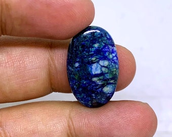 Wonderful Top Grade Quality 100% Natural Shattuckite Oval Shape Cabochon Loose Gemstone For Making Jewelry 14 Ct. 24X14X4 mm TSK-44