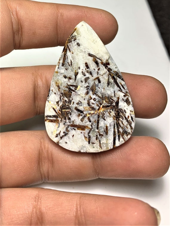 Rare Astrophyllite Cabochon Top quality Handmade Russian Astrophyllite gold cabochon Petroglyph Rare gemstone 43x35x29mm natural stone