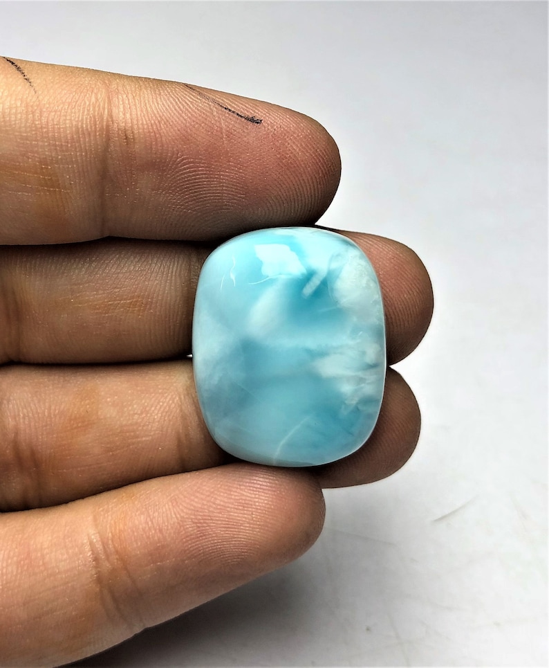 Awesome 100/% Natural Larimar Cabochon AAA+ Top Quality Cushion Shape 41 Ctr Blue Larimar gemstone wholesale price 24X19X8 Smooth Polished