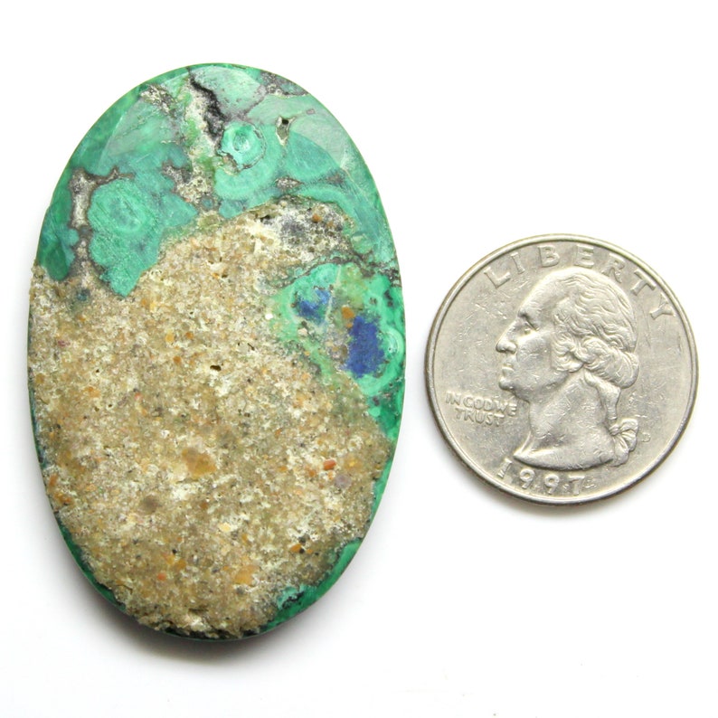 93 Ctr 100/% Natural WONDERFUL AZURITE MALACHITE Gemstone Rare Cabochon 50X32X5 Pear Shape Splendid Item smooth polished top quality gemstone