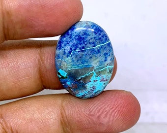 Wonderful Top Grade Quality 100% Natural Shattuckite Oval Shape Cabochon Loose Gemstone For Making Jewelry 20 Ct. 26X18X5 mm TSK-77