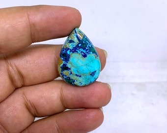 Wonderful Top Grade Quality 100% Natural Shattuckite Pear Shape Cabochon Loose Gemstone For Making Jewelry 30 Ct. 29X21X6 mm TS-37