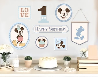 Printable Mickey Birthday Party Posters, Disneyland Birthday Party Decorations, Mickey Nursery, Digital file