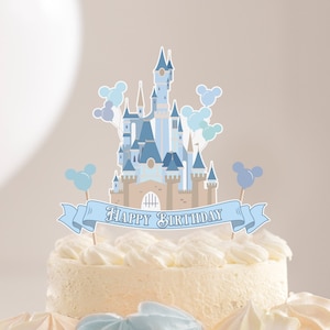 Printable Disney World Birthday Cake Topper, Happiest Birthday On Earth Cake Topper, Digital file