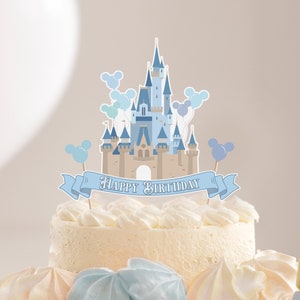 Printable Disneyland Birthday Cake Topper, Happiest Birthday On Earth Cake Topper, Digital file