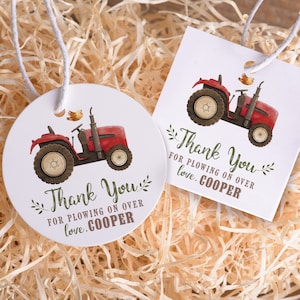 Tractor Thank You Tag, Tractor Tags, Farm Tags, Farm Favors, Tractor Farm Party, Birthday Party, Gift Tag, Digital, Printable