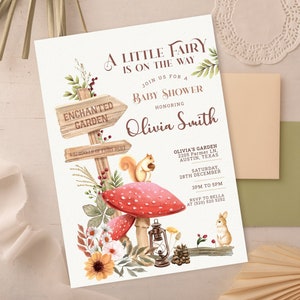 Enchanted Garden Baby Shower Invitation, Fairy Garden Baby Shower, Baby Shower Invitation, Digital, Printable