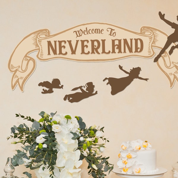 Printable Peter Pan Party Sign, Welcome to Neverland Sign, Never Grow Up Birthday, Peter Pan Birthday, Party Decoration, Digital file