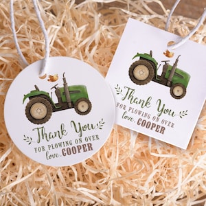 Tractor Thank You Tag, Tractor Tags, Farm Tags, Farm Favors, Tractor Farm Party, Birthday Party, Gift Tag, Digital, Printable