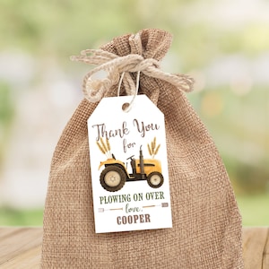 Tractor Thank You Tag, Tractor Tags, Farm Tags, Farm Favors, Tractor Farm Party, Birthday Party, Gift Tag, Digital, Printable