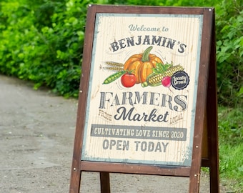 Printable Farmers Market Welcome Sign, Perfect for any farm theme birthday party or event, Digital file