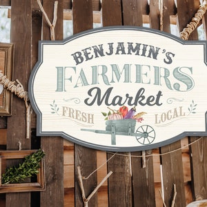 Printable Farmers Market Sign, Perfect for any farm theme birthday party or event, Digital file