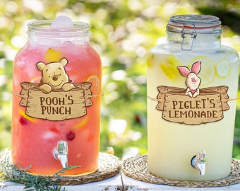 Printable Winnie the Pooh Party Drink Label, Hundred Acre Wood Party Beverage Label, Perfect for any birthday party or event, Digital file