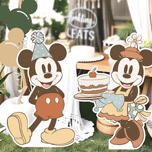 Mickey & Minnie Cutout, Mainstreet Sweet Store Birthday Party Stand Up Prop, Mickey Baby Shower, Minnie Party Decoration, Digital file