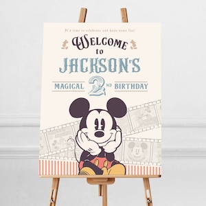 Printable Mickey Welcome Sign, Mickey Birthday Party Welcome Sign, Perfect for any Disney theme birthday party or event, Digital file
