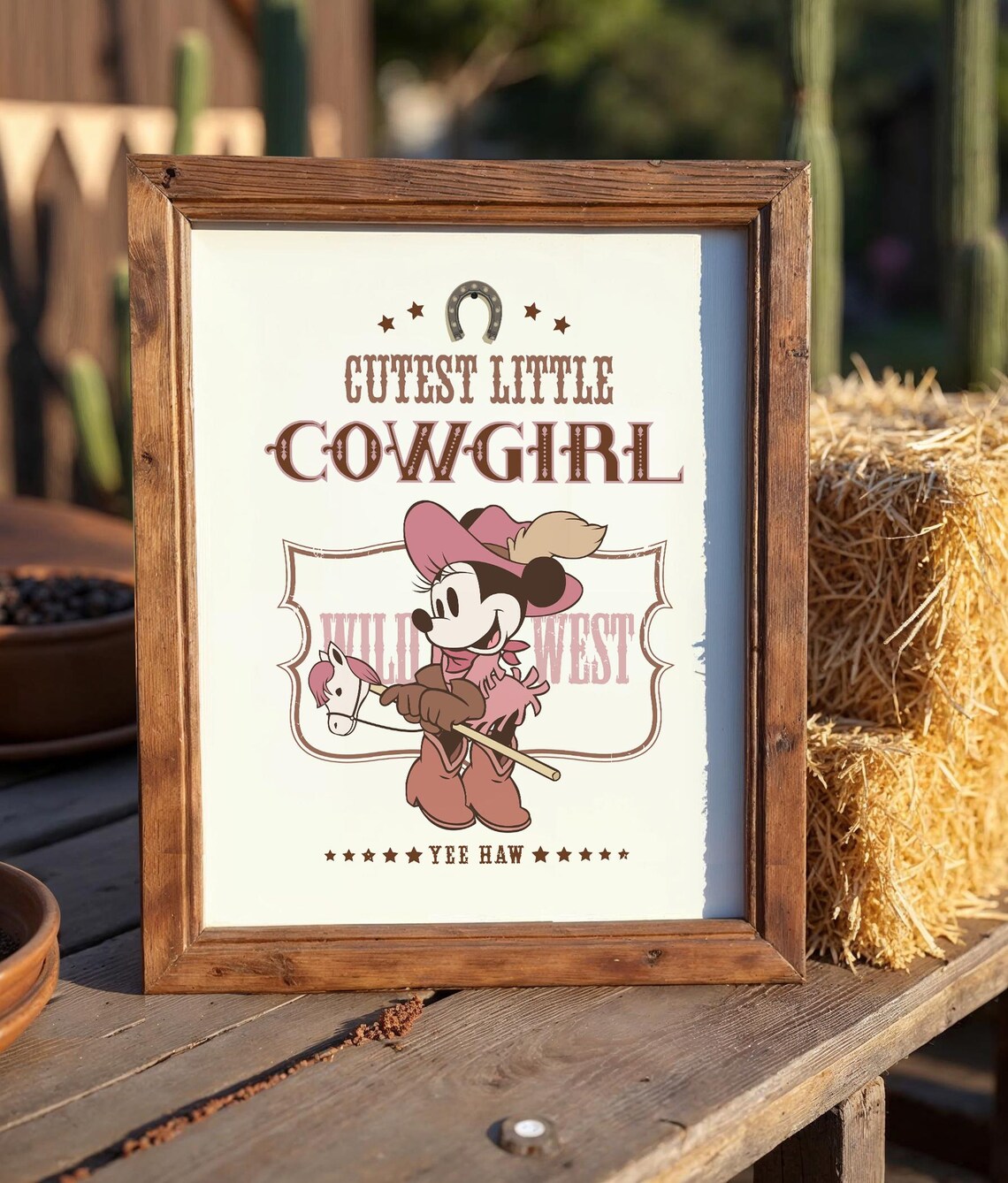 Printable Minnie Cowgirl Rodeo Party Poster, Wild West Centerpiece ...
