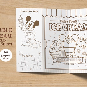 Printable Mickey & Minnie Ice Cream Activity Sheet, Ice Cream Coloring ...