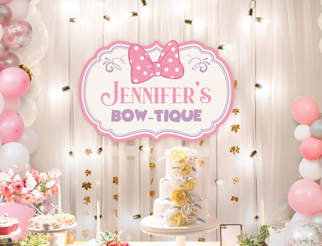 Editable Minnie Bowtique Sign, Minnie Party, Digital Files - Etsy
