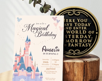 Magical Birthday Invitation, Disney World Birthday Invitation, Mickey Birthday, Minnie Birthday, Digital, Printable