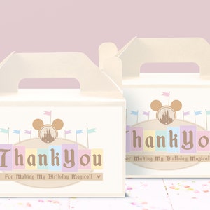 Printable Happiest Birthday Gable Box Label, Disneyland Favor Box Label, Digital file